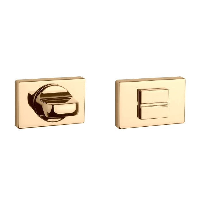 Aprile WC-garnituur op rozet 50x33 mm goud gepolijst PVD – vooraanzicht