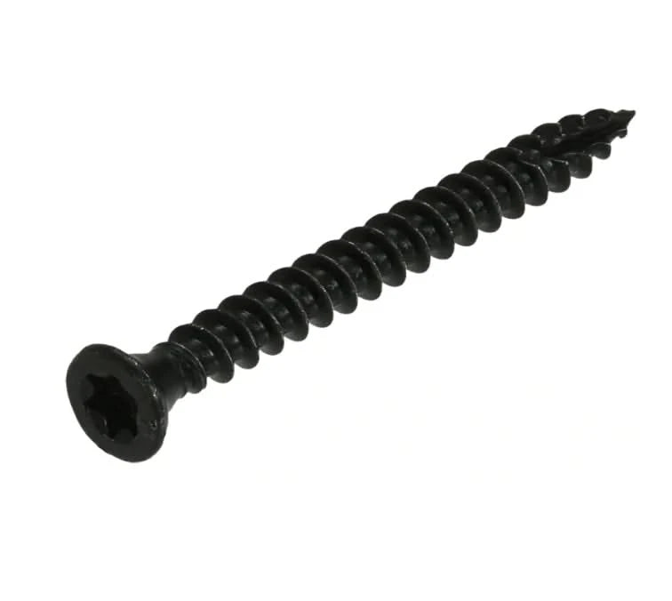 Blackline spaanplaatschroef 4x40 mm met snijpunt, platkop TX en HCP-coating – 100 stuks