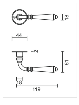 HDD Pro deurkruk Elegeance Roest Rond roest – detailweergave