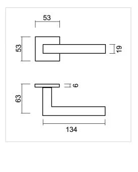 HDD Pro deurkruk Flat Kubic-shape RVS geborsteld detailaanzicht