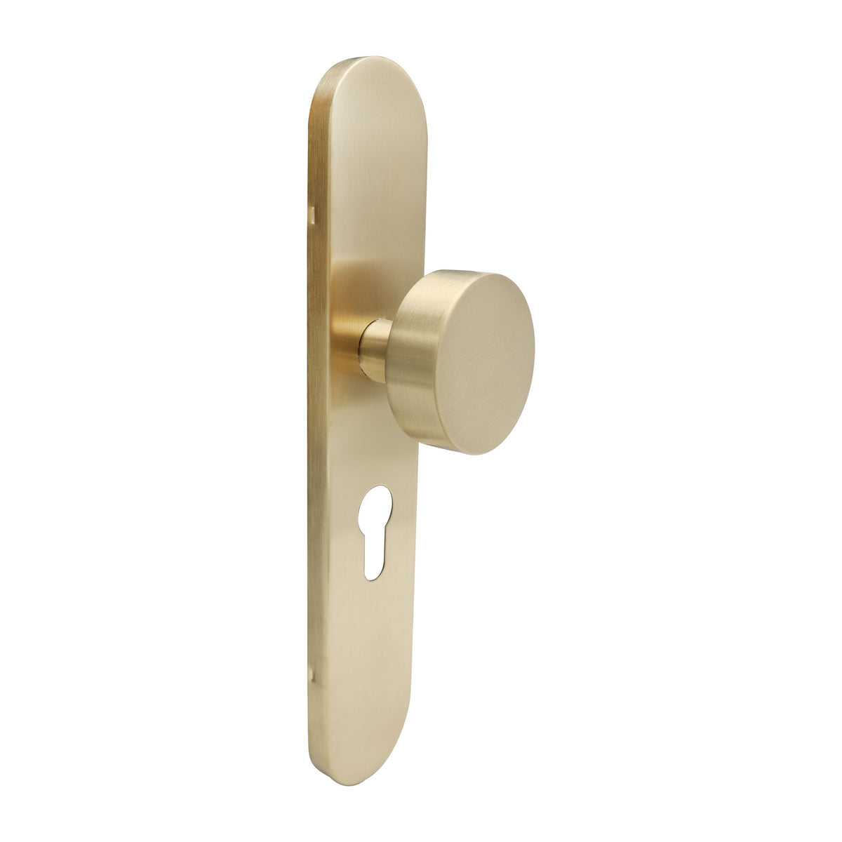 Griff Meister deurknop Champagne PVD op ovaal schild PC55