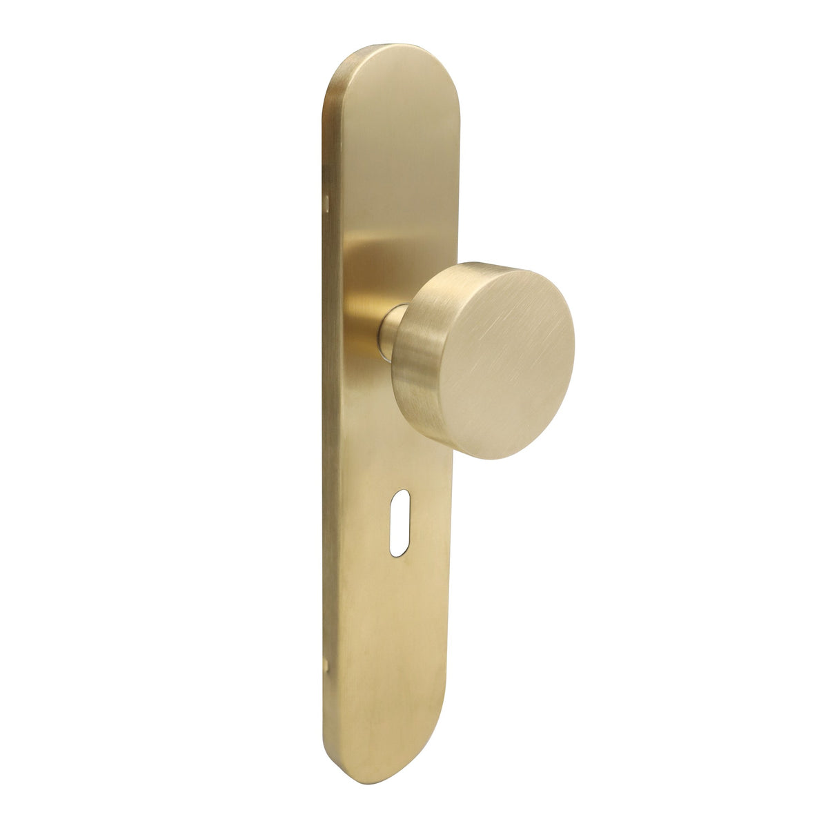 Griff Meister deurknop Champagne PVD op ovaal schild Sleutel 56mm