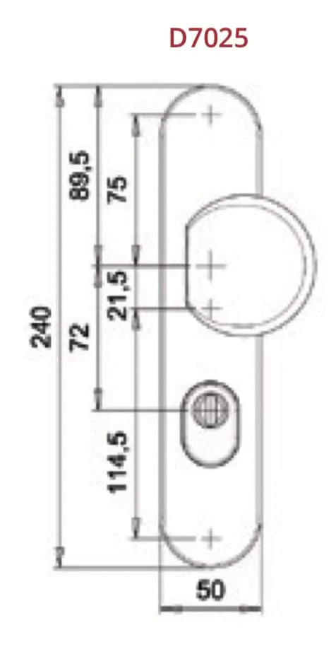 Dieckmann Rombus D7025N mat zwart maattekening