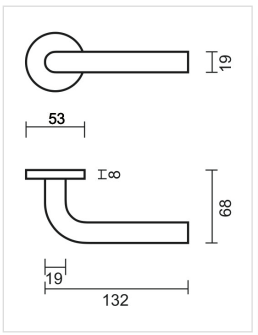 HDD Pro deurkruk L-model 19mm geborsteld RVS Class 3 – detail van de greep