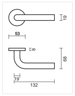 HDD Pro deurkruk L-model 19mm zwart structuur UV Class 3 – detail van de greep
