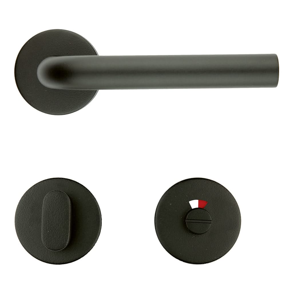 HDD Pro deurkruk L-model 19mm zwart structuur UV Class 3 – zijaanzicht