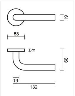 HDD Pro deurkruk L-model 19mm mat zwart Class 3 – detail van de greep