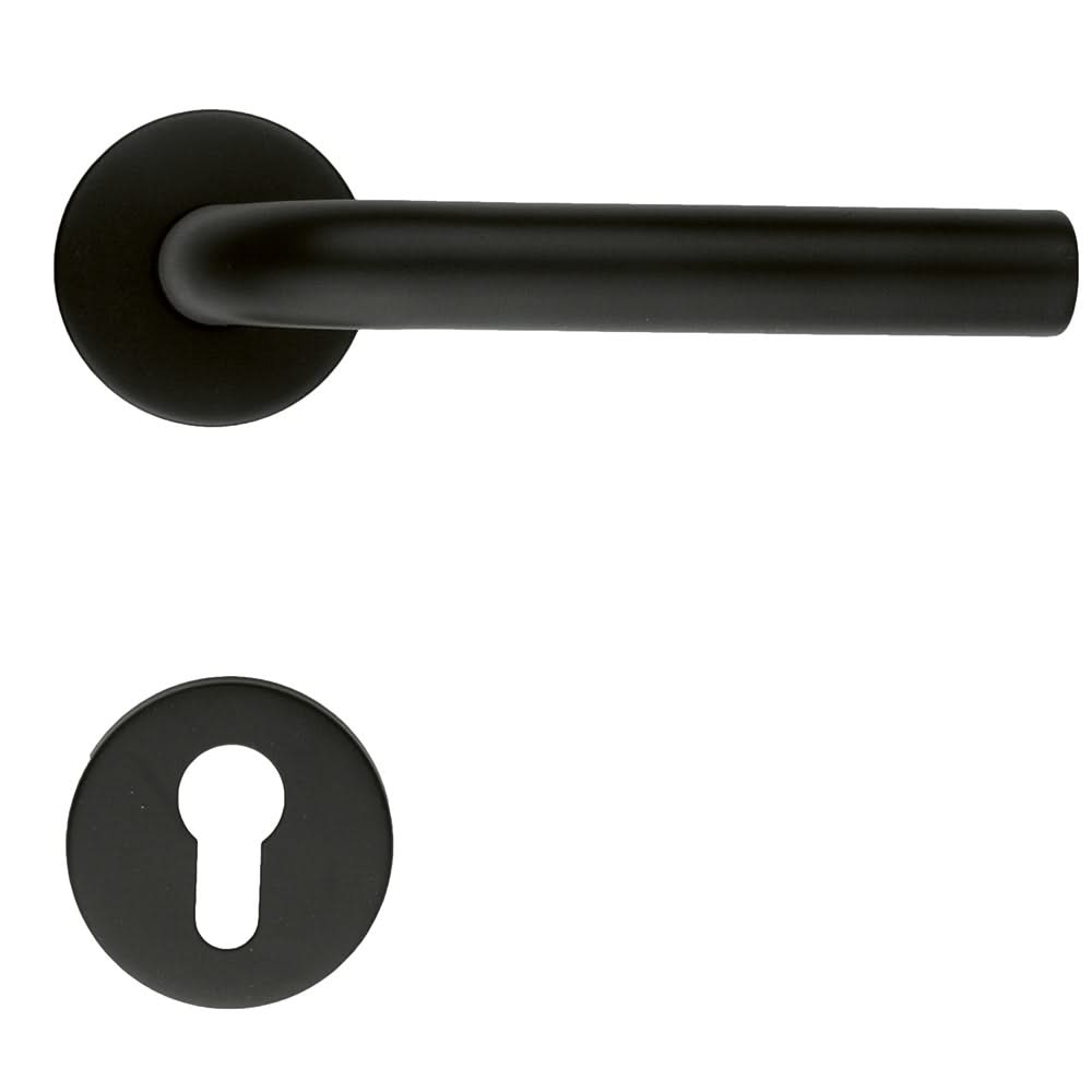 HDD Pro deurkruk L-model 19mm mat zwart Class 3 – gemonteerd op binnendeur