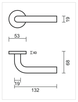 HDD Pro deurkruk L-model 19mm geborsteld RVS – detail van de greep