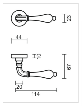 HDD Pro deurkruk Martina brons op rozet detail