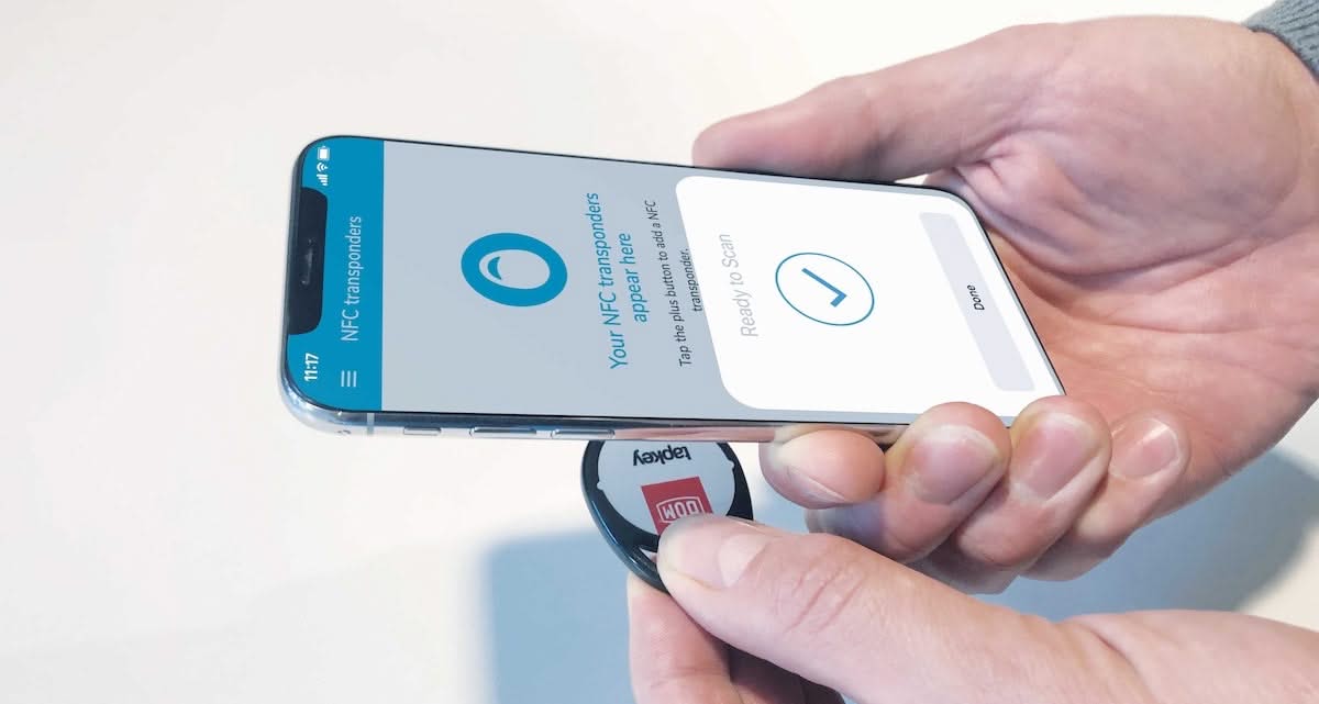 DOM Tapkey Pro sleuteltag zwart NFC – binnenzijde