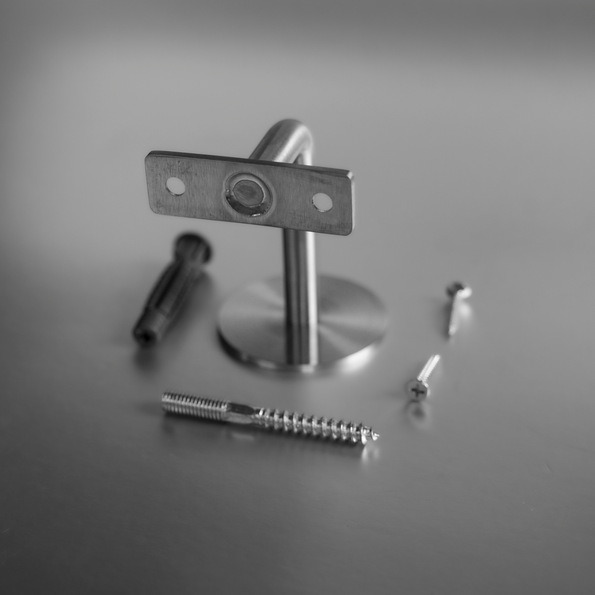 Intersteel | Leuninghouder gebogen vlak zadel | RVS Geborsteld