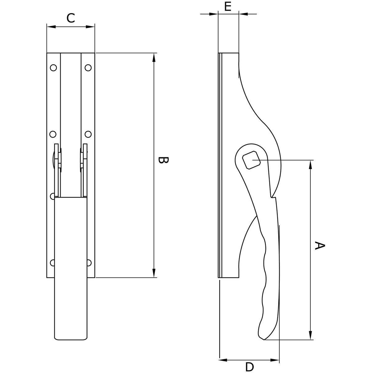 Dulimex DX pompespagnolet 13 mm staal verzinkt, detail