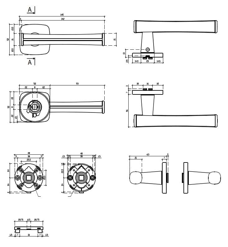 Aprile Egeria rozet – technische maattekening