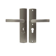 AXA Curve Plus veiligheidsbeslag kruk PC55 inox / aluminium F6 – vooraanzicht