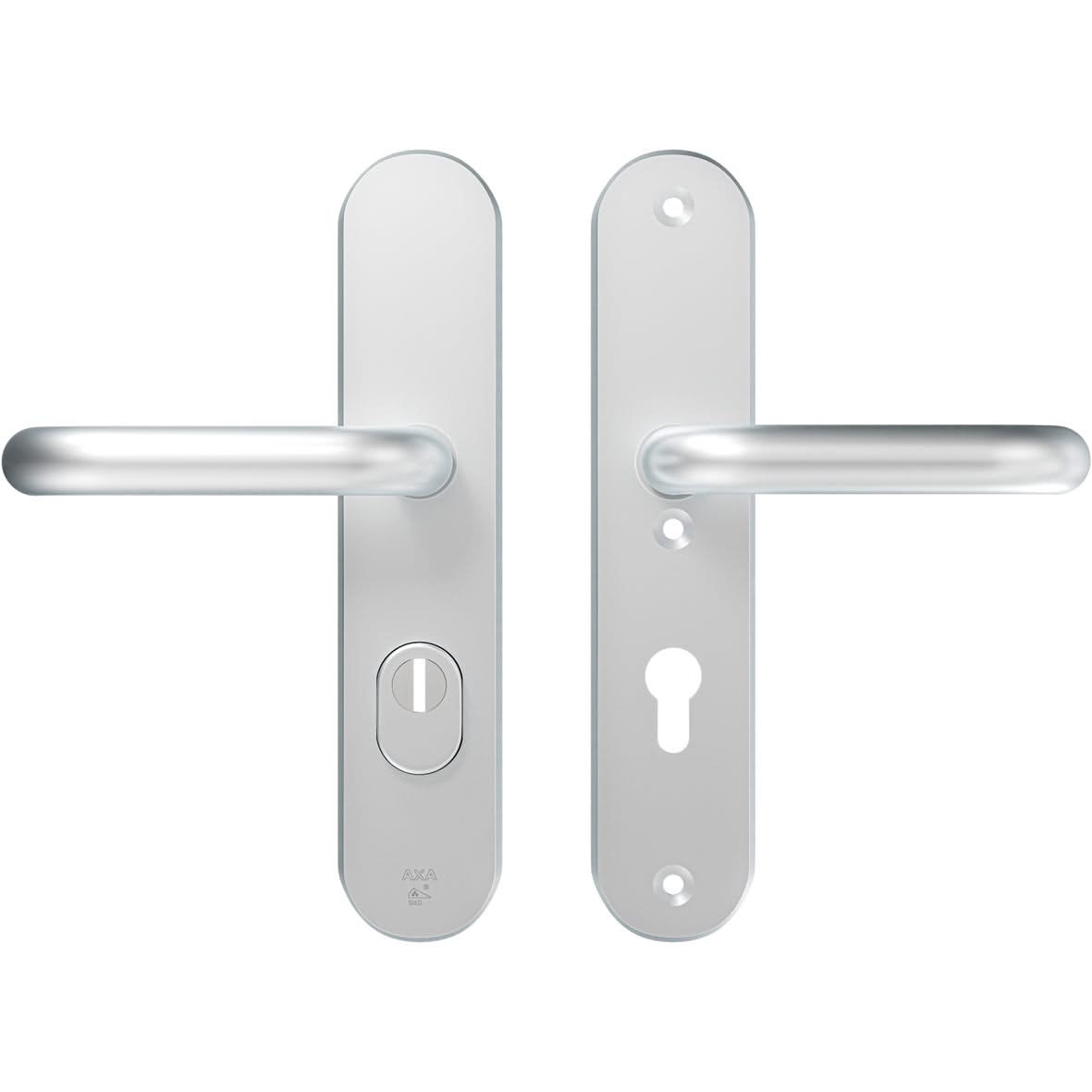 AXA Oval Plus veiligheidsbeslag U PC72 aluminium naturel vooraanzicht