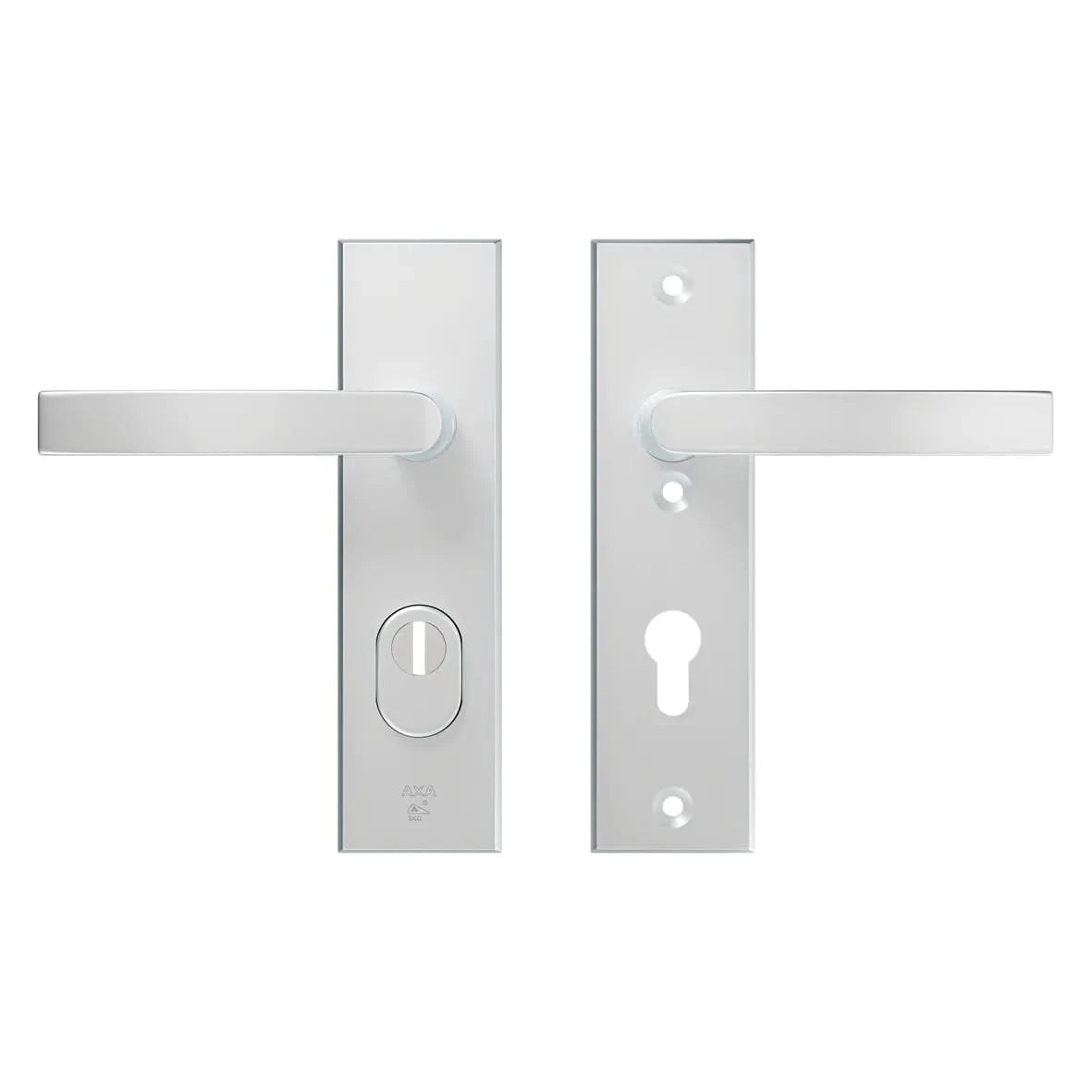 AXA Edge Plus veiligheidsbeslag kort kruk/blok PC72 aluminium naturel – vooraanzicht