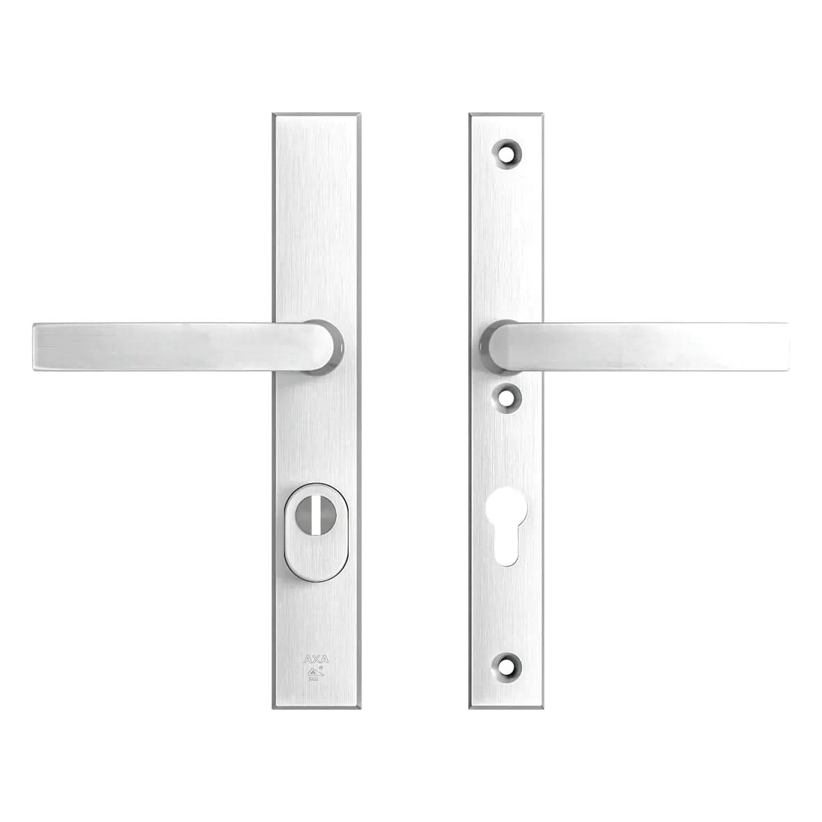 AXA Edge Plus veiligheidsbeslag smal kruk/blok PC72 aluminium naturel – vooraanzicht