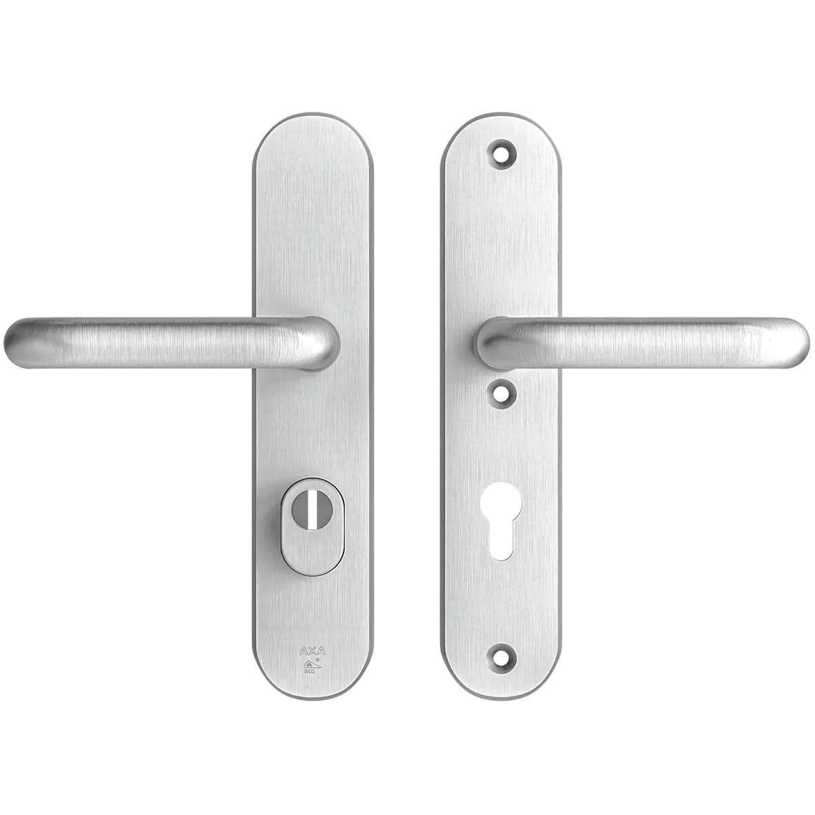 AXA Oval Plus veiligheidsbeslag U PC72 aluminium naturel vooraanzicht