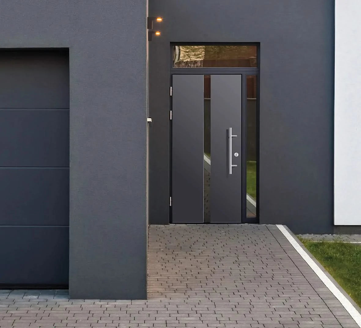 AXA Deurgreep Montreal schuin 700 mm aluminium naturel – detailopname