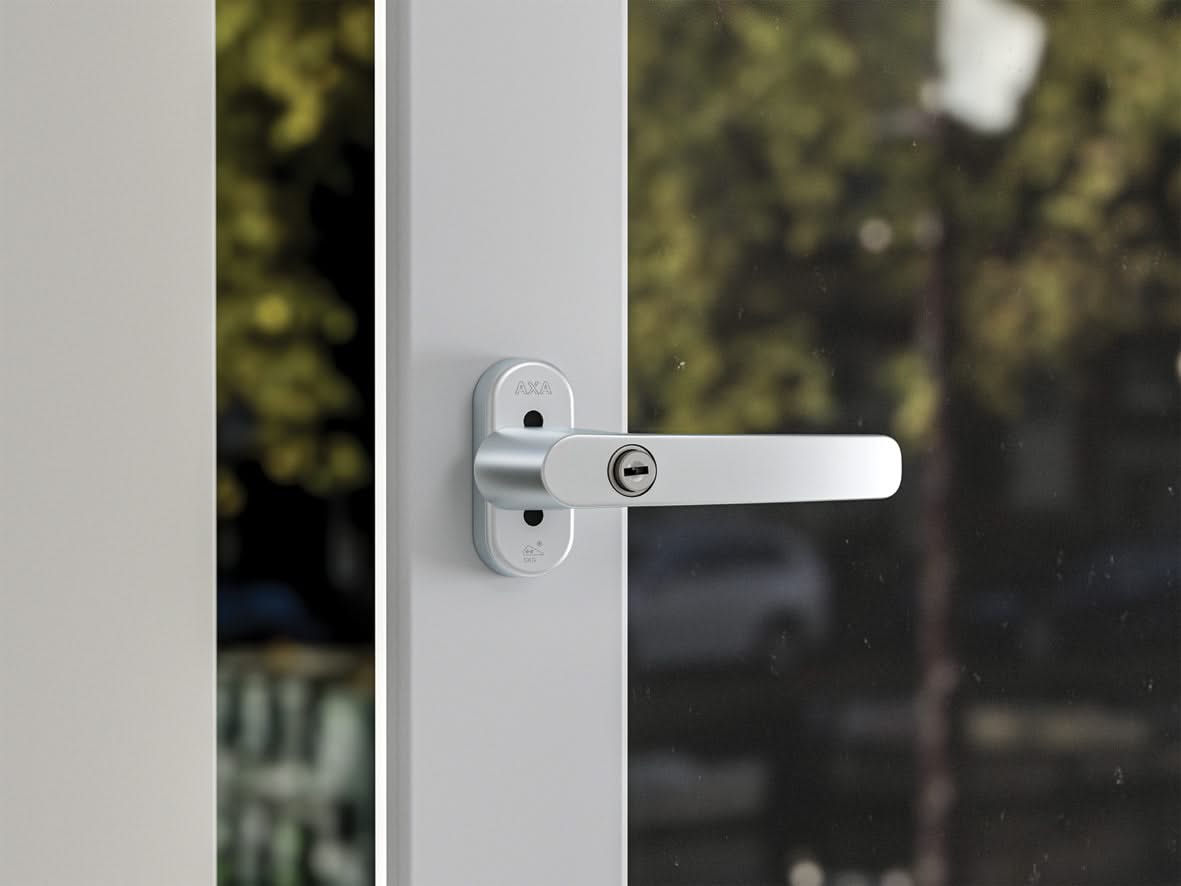 AXA veiligheids raamkruk Oval Roma 45-90 aluminium - gemonteerd