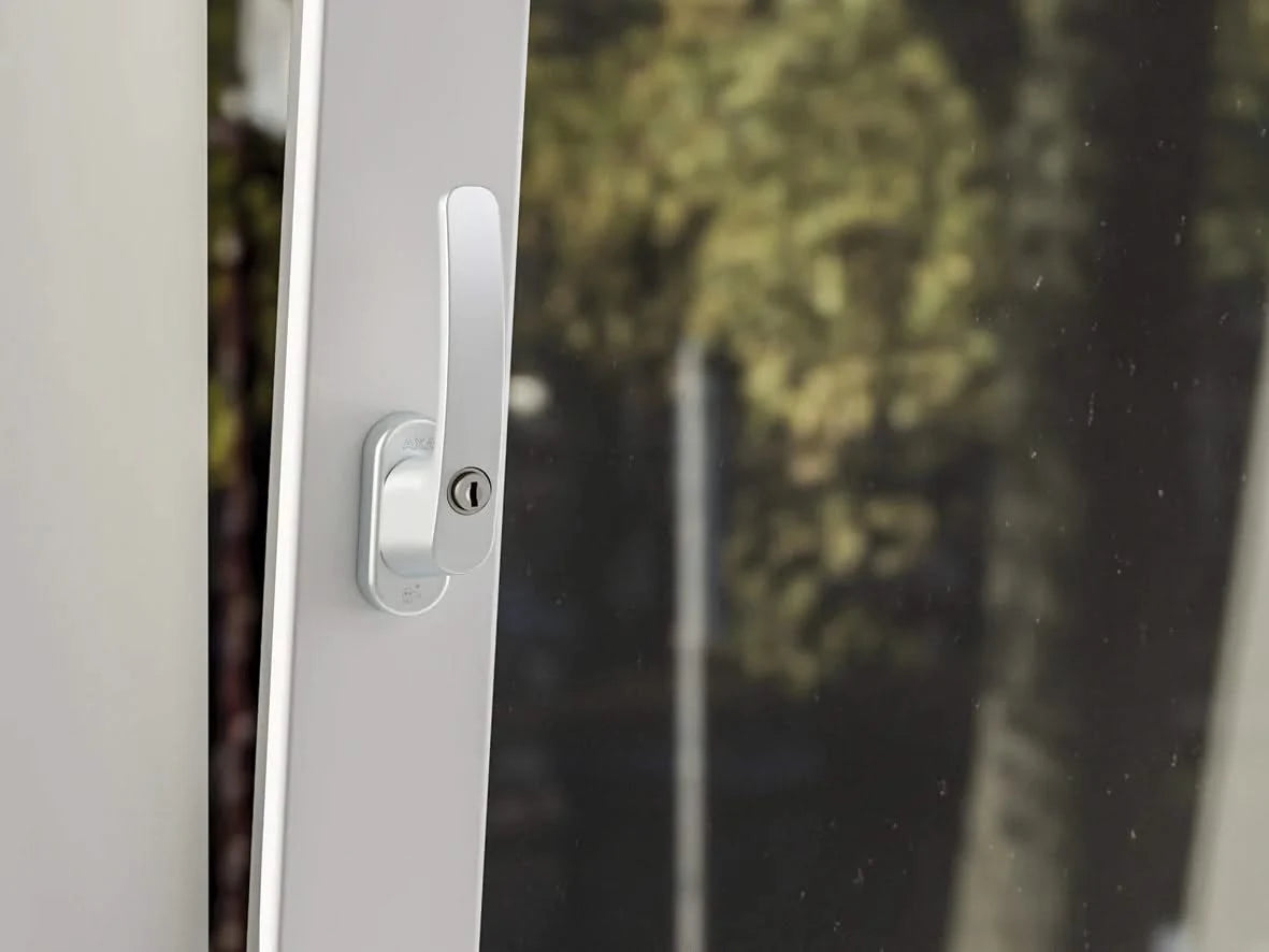 AXA veiligheids raamkruk Oval Roma 45-90 aluminium - detail rozet
