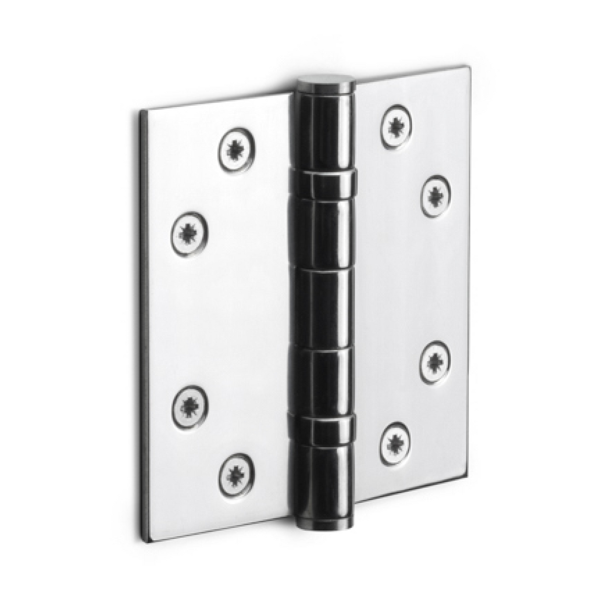 FORMANI kogellagerscharnier 89x89 mm rvs gepolijst (chroom look) rechte hoeken vooraanzicht