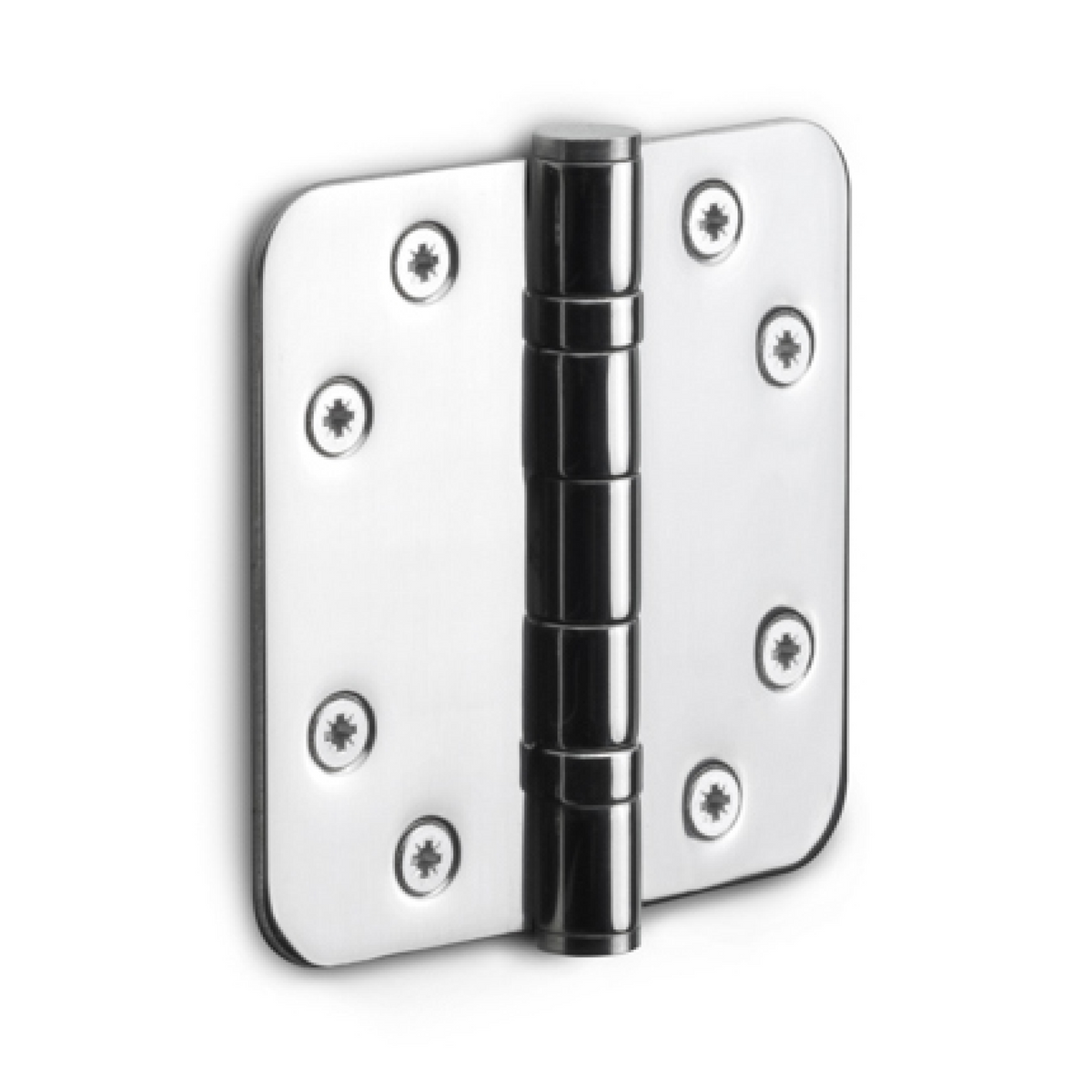 FORMANI kogellagerscharnier 89x89 mm rvs gepolijst (chroom look) afgeronde hoeken vooraanzicht