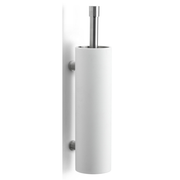 Formani ONE PB303 toiletborstel met muurbevestiging mat roestvast staal en witte Corian houder vooraanzicht