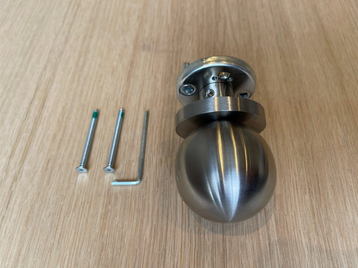 Hafi Private Line deurknop model 285 bolle draaibare knop RVS geborsteld – detailfoto