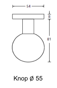 Hafi Private Line deurknop model 285 bolle knop RVS geborsteld – detailfoto