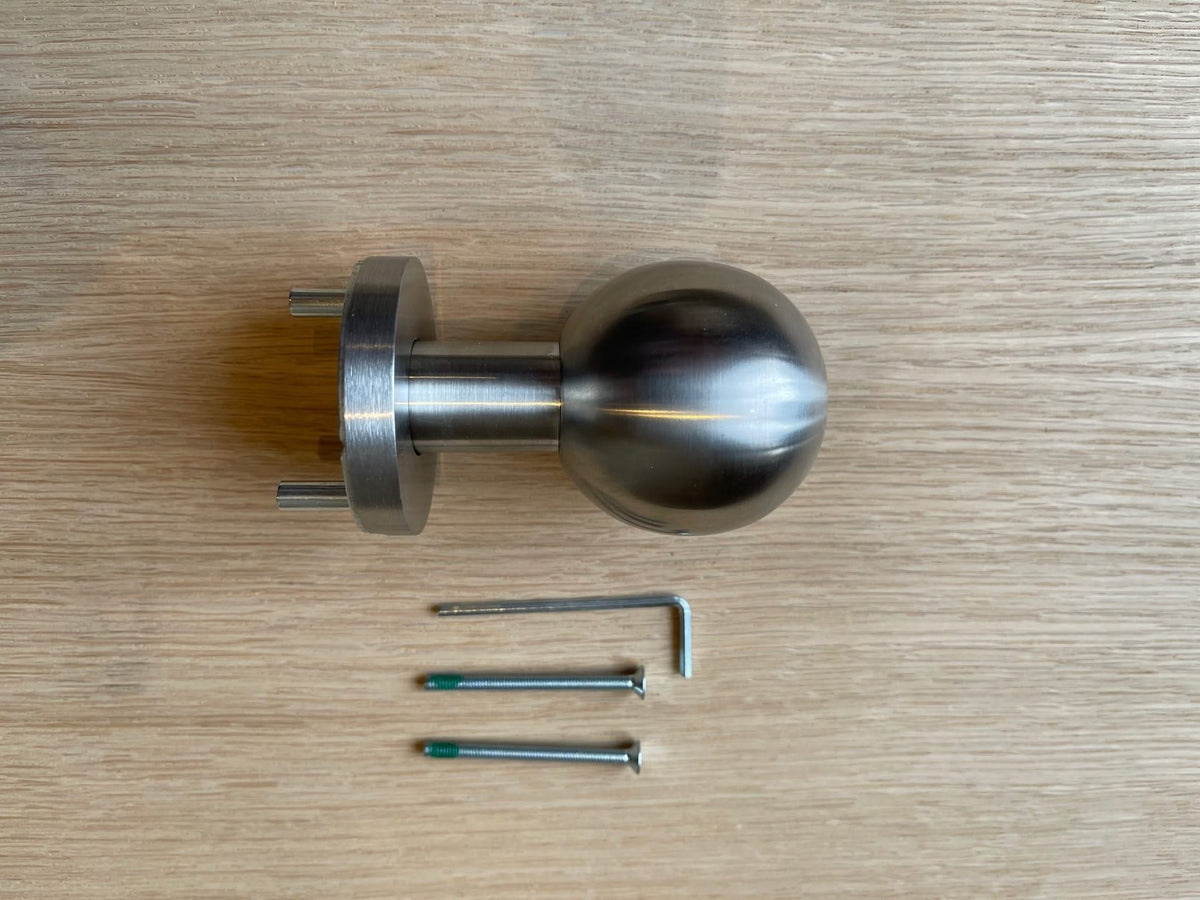 Hafi Private Line deurknop model 285 bolle draaibare knop RVS geborsteld – detailfoto