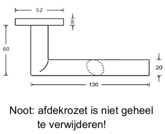 Hafi Private Line deurkruk model 208 vierkant RVS geborsteld - achteraanzicht