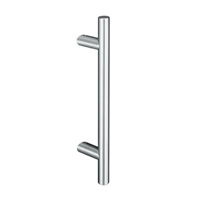 Hard Brass handgreep T-model schuin 30x300x450 mm, geschuurd RVS – vooraanzicht