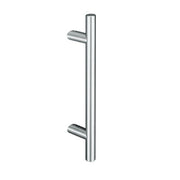 Hard Brass handgreep T-model schuin 30x600x750 mm, geschuurd RVS – vooraanzicht