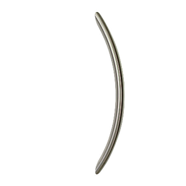 Hard Brass handgreep boog schuin ø30 mm 350 mm inox geschuurd – vooraanzicht