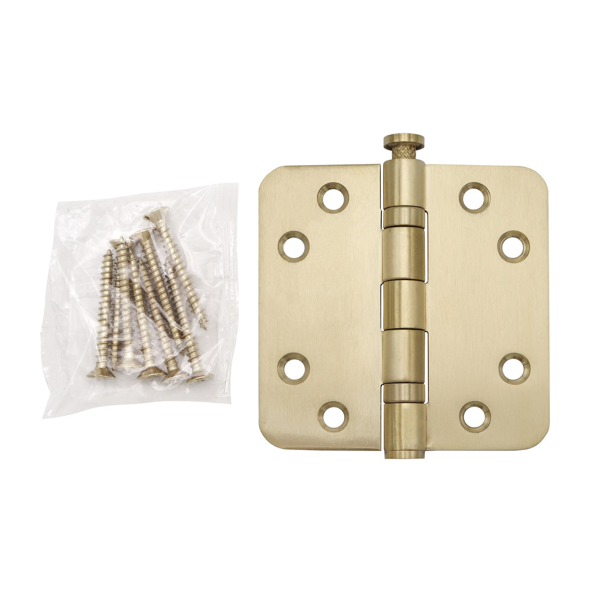Griff Meister Kogellagerscharnier 89x89 mm Afgeronde hoeken Champagne PVD – detailweergave