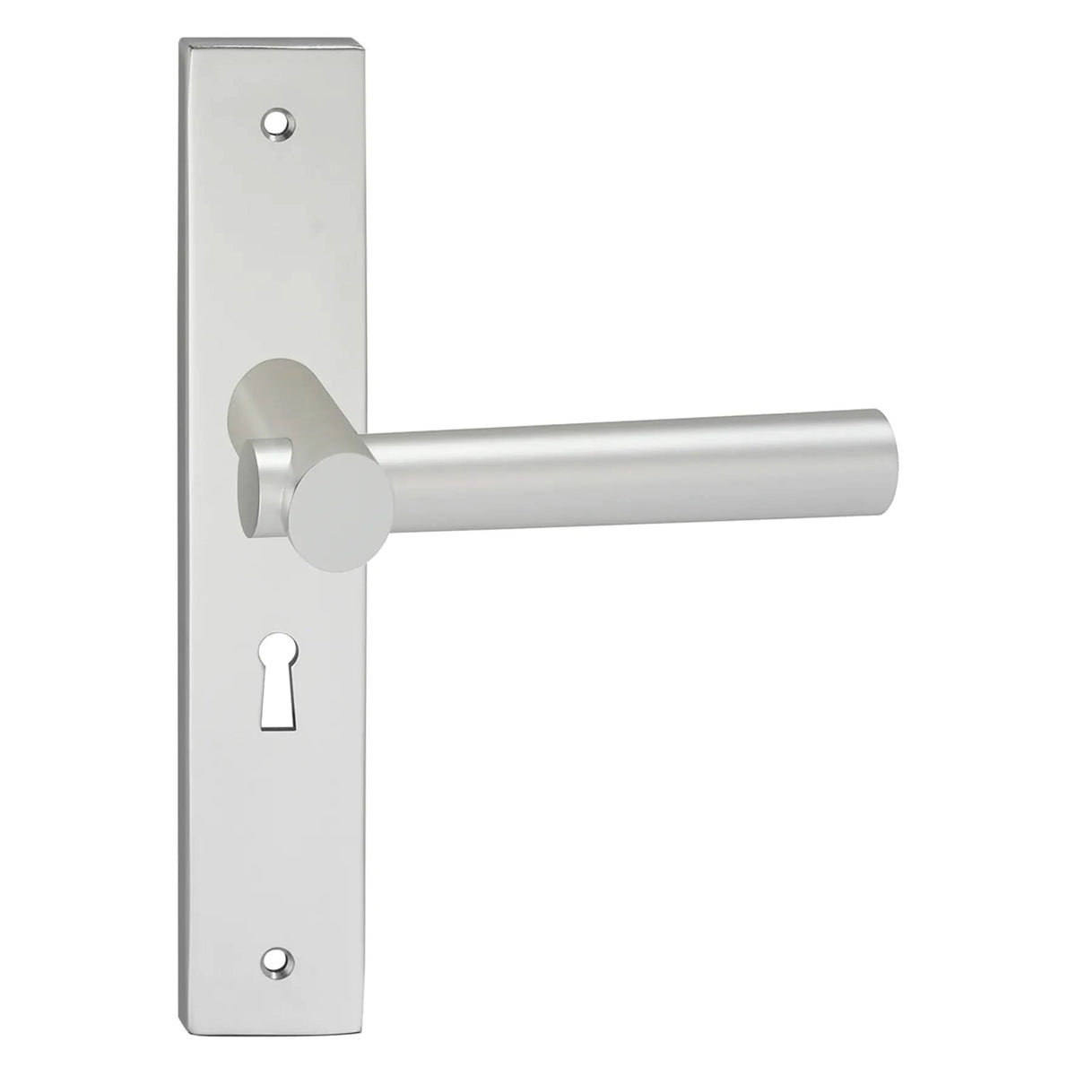 Impresso Dover aluminium op rechthoekig schild – gemonteerd op deur