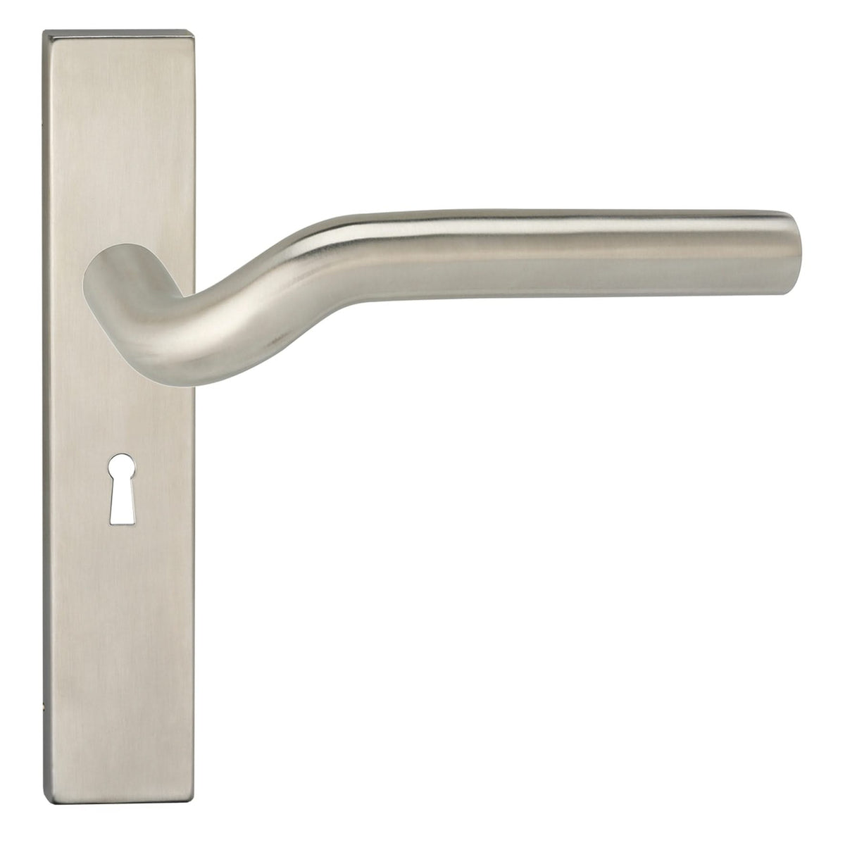 Impresso Newport deurkruk RVS geborsteld op rechthoekig schild - productfoto