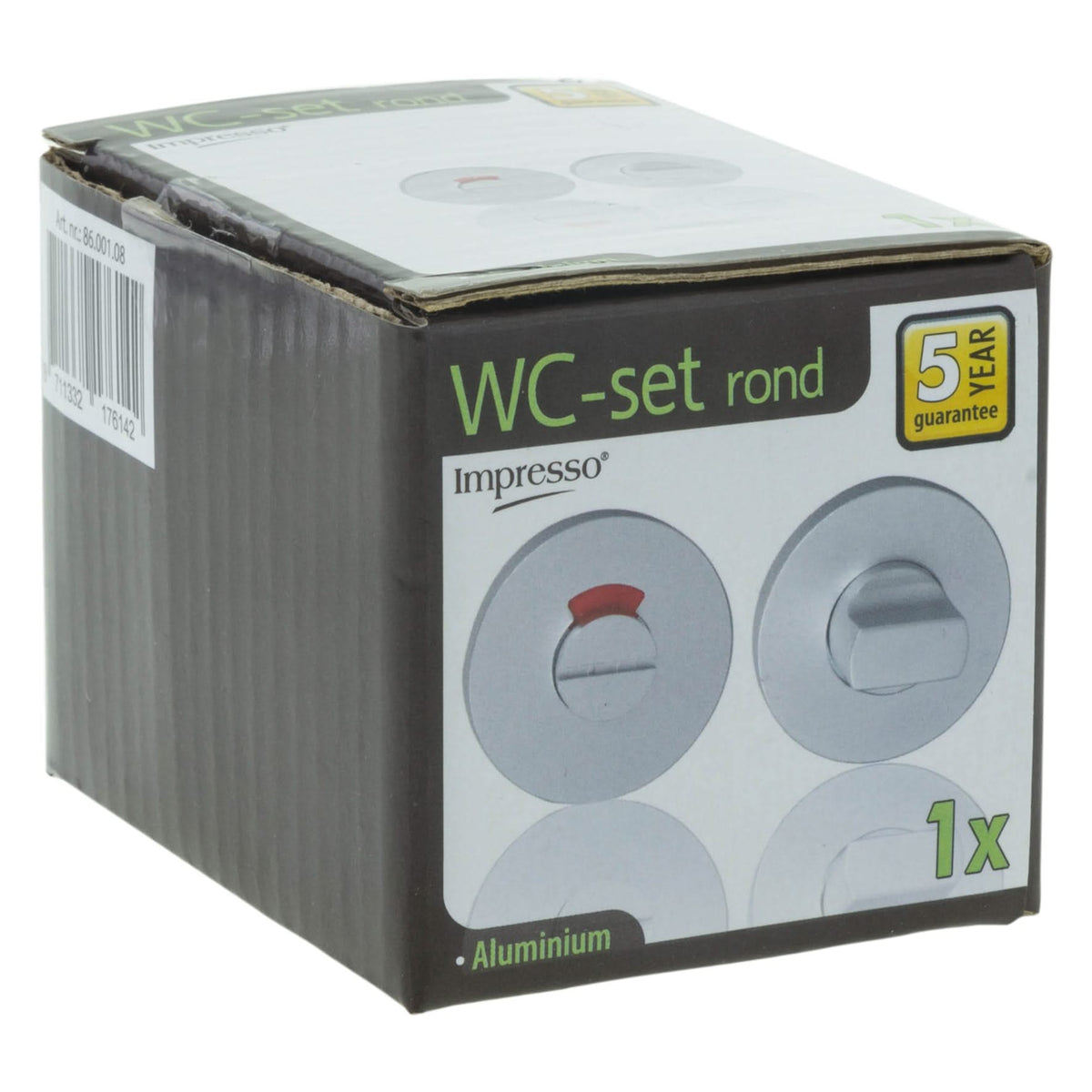 Impresso rond rozet badkamer- en toiletsluiting aluminium F1 – sfeerbeeld
