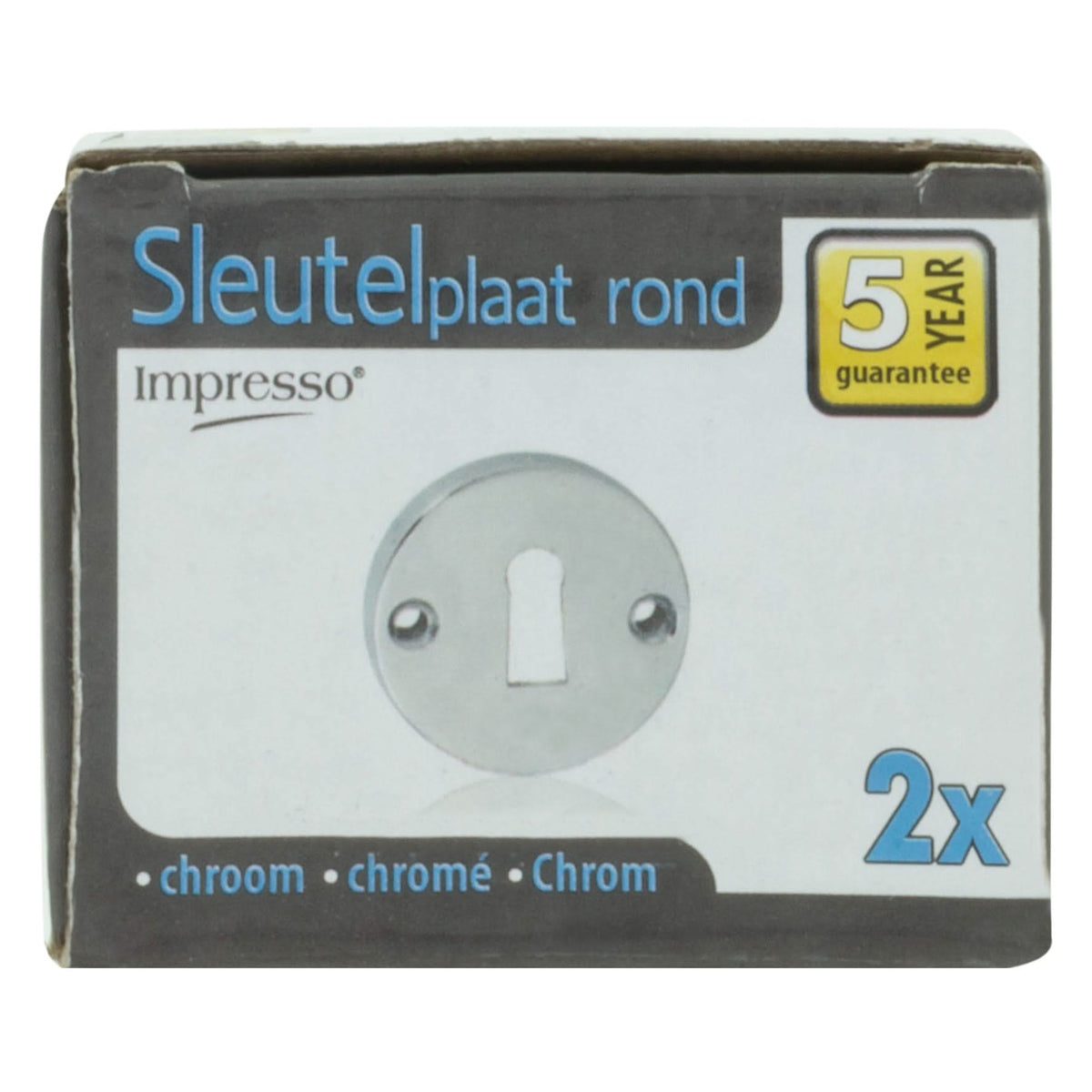 Impresso rond rozet met klaviersleutelgat chroom – montage