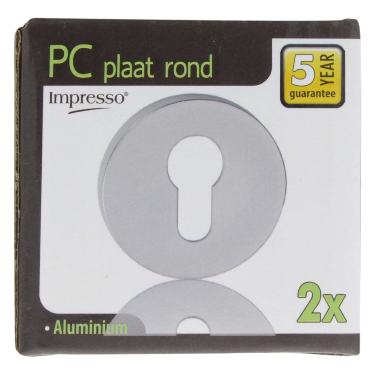Impresso rond rozet profielcilinder aluminium F1 – close-up