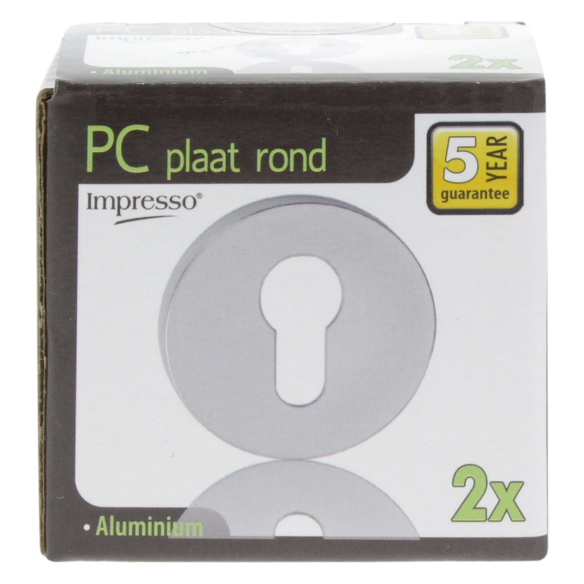 Impresso rond rozet profielcilinder aluminium F1 – montagebeeld