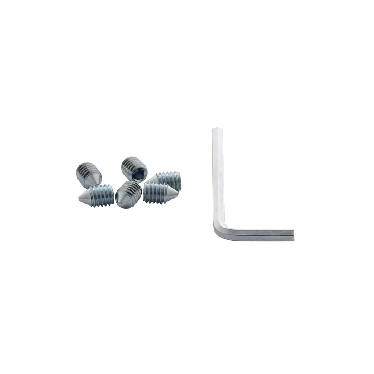 Intersteel inbusbouten M6x9 conisch met inbussleutel – vooraanzicht
