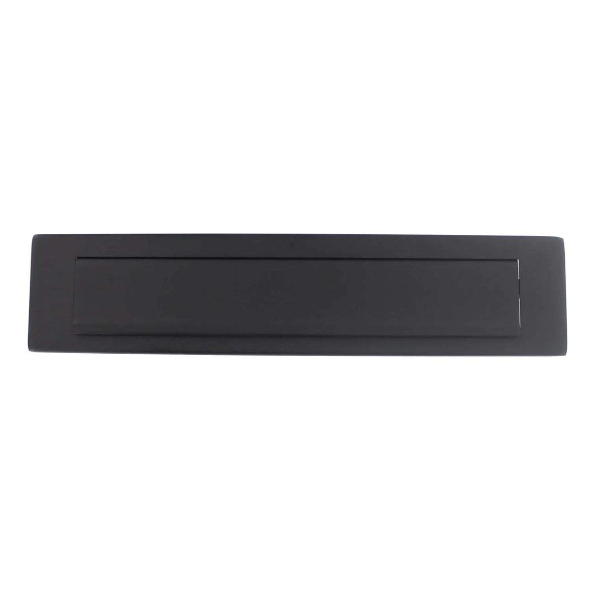Intersteel Brievenbus met klep en regenrand 340x75 mm mat zwart vooraanzicht