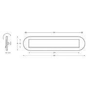 Intersteel brievenbus ovaal met klep en regenrand RVS getrommeld vooraanzicht