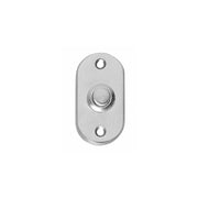 Intersteel deurbel ovaal chroom mat vooraanzicht