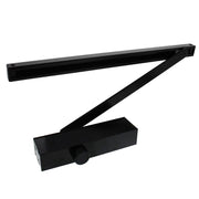 Intersteel deurdranger DR124 zwart met glijarm – vooraanzicht