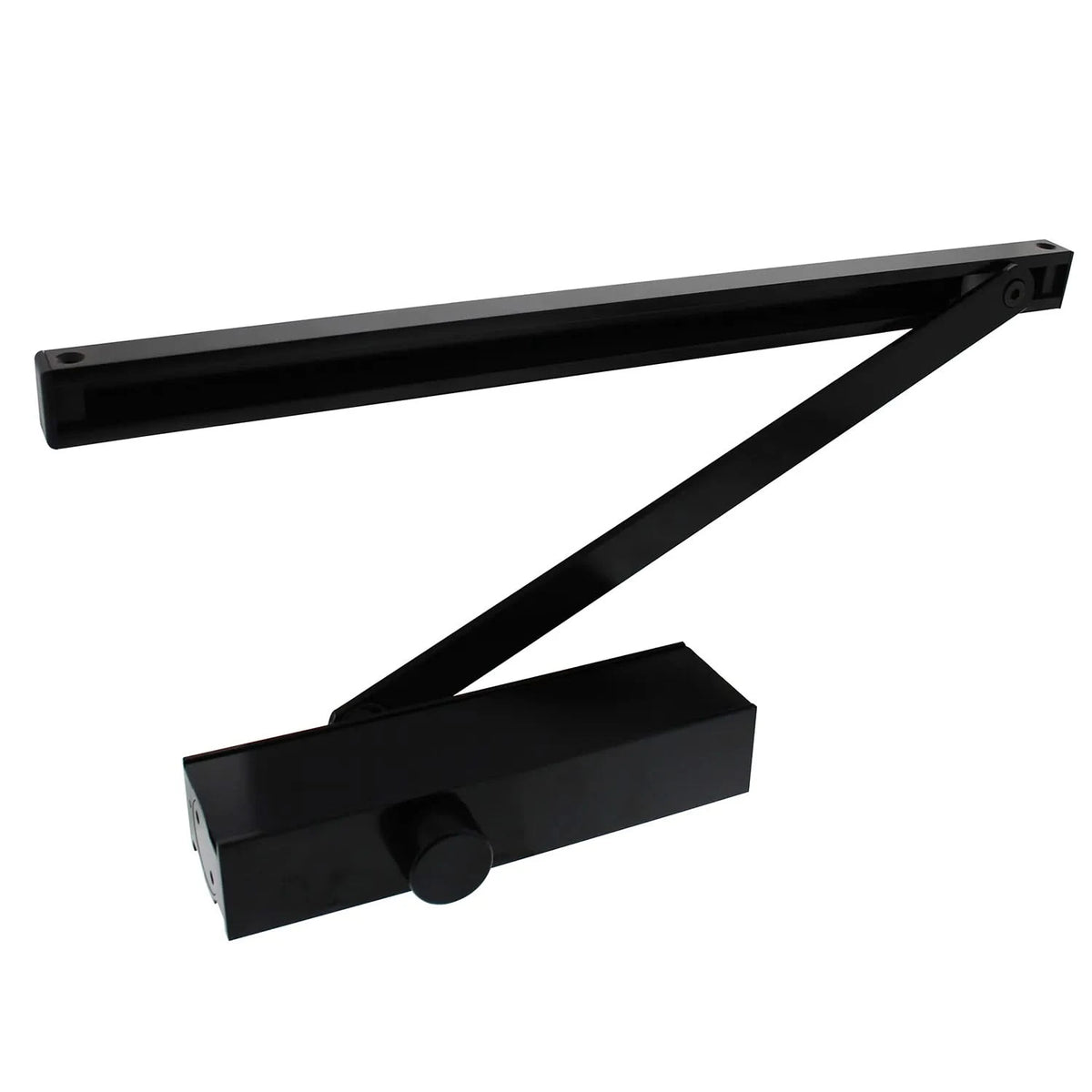 Intersteel deurdranger DR124 zwart met glijarm – vooraanzicht