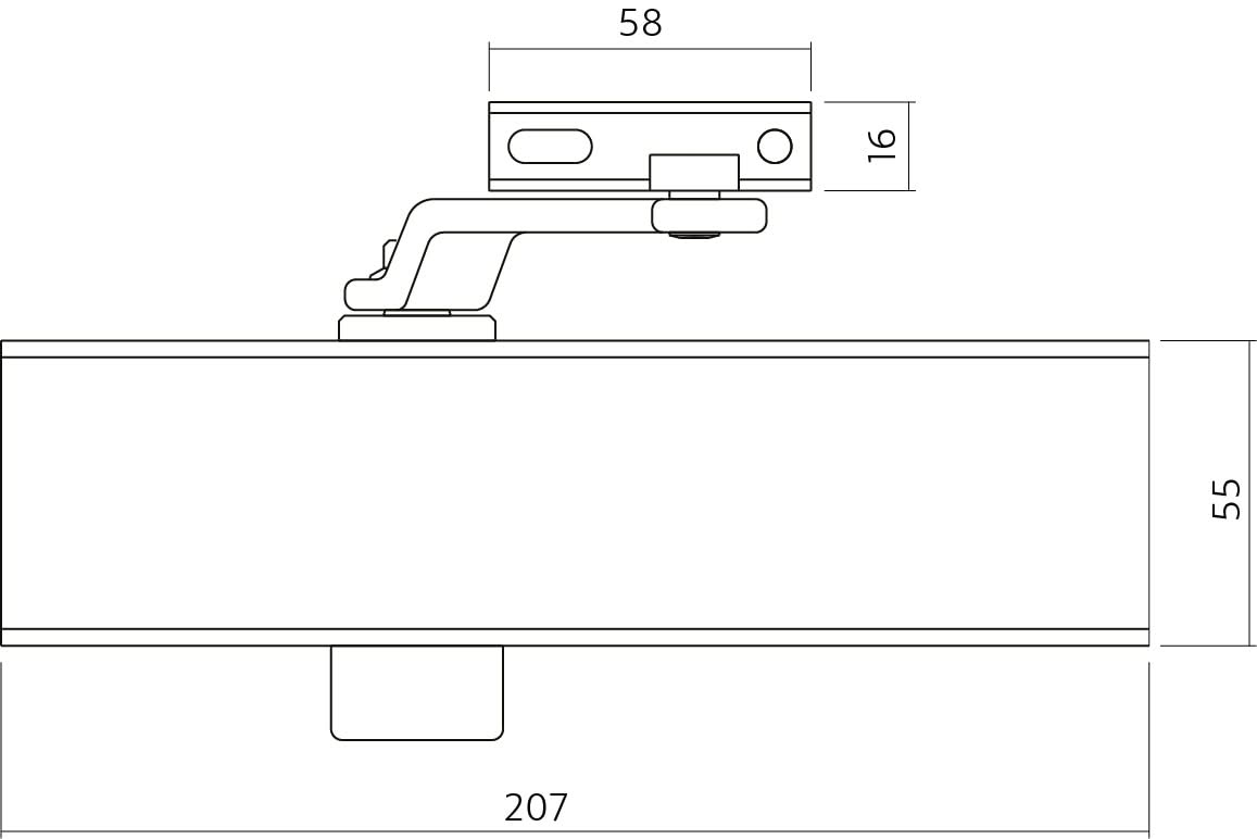 Intersteel deurdranger DR 120 schaararm – detailweergave